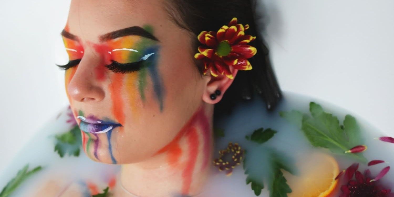 Face with make up on
