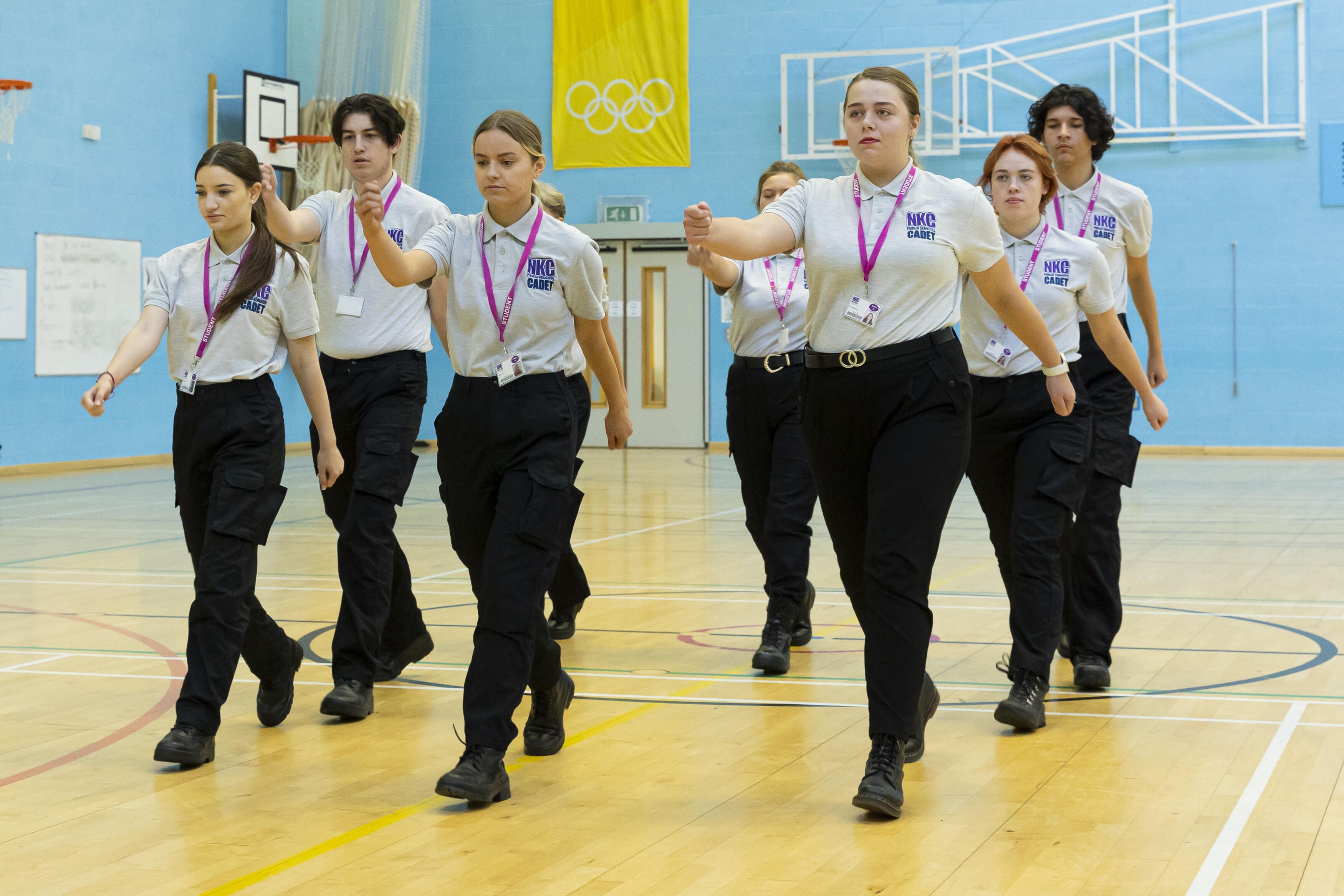 NKC Two Public Services Students Smiling In Uniform