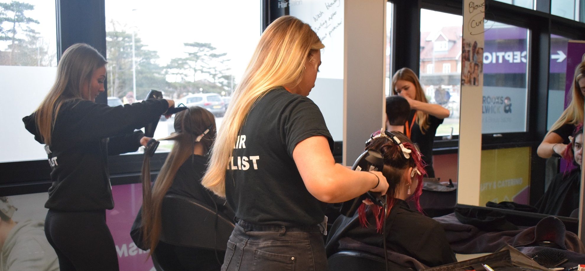 NKC Hairdressing Students with Clients crop