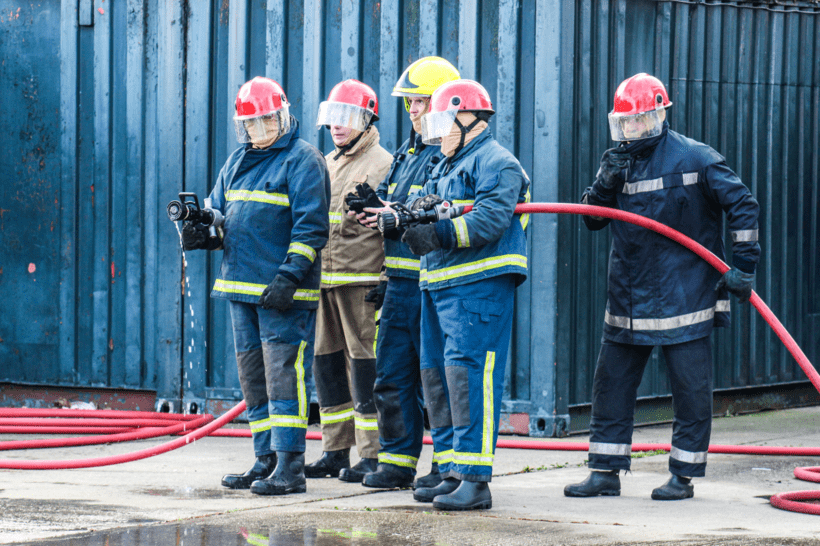 NMTC Group Of Students Manning Hose