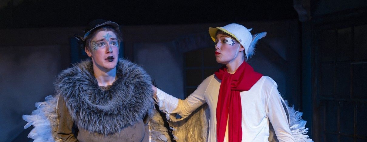 two students acting
