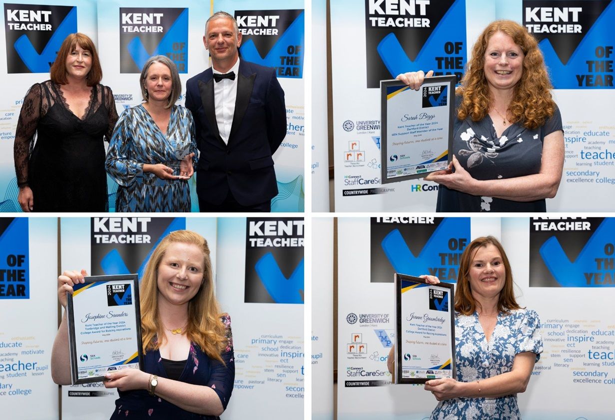 Montage of teachers receiving awards