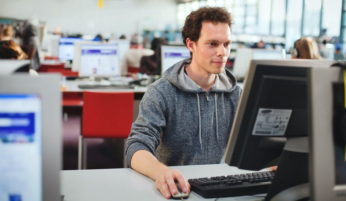 Man using computer