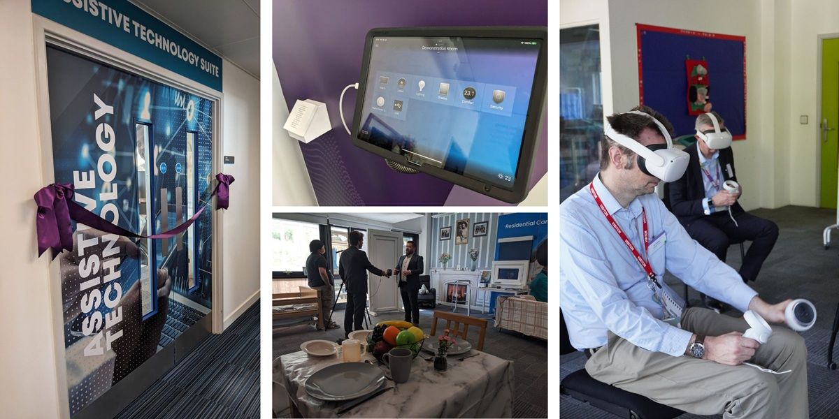 Montage of photos from Assisted Tech suites opening