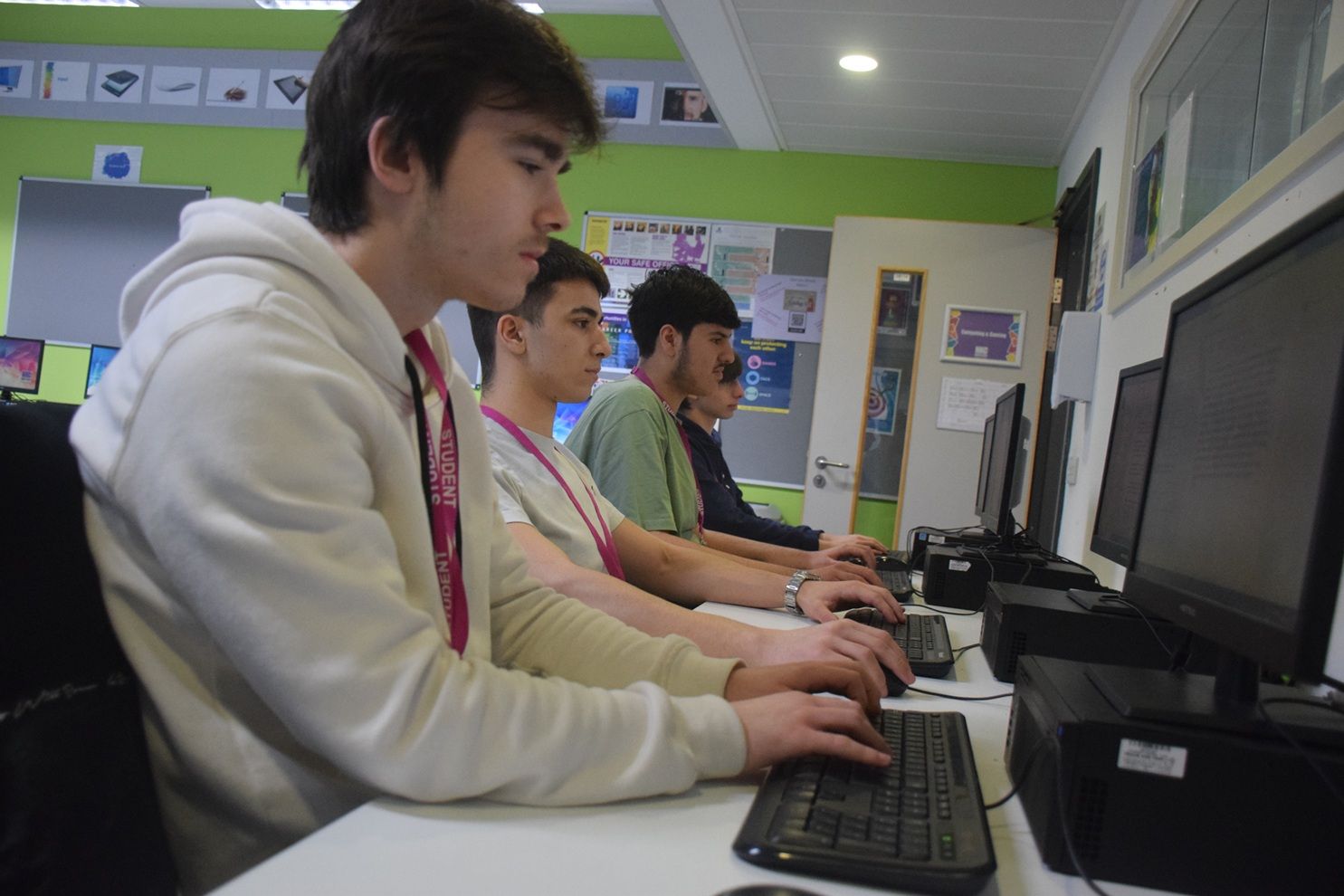 Students in computing class