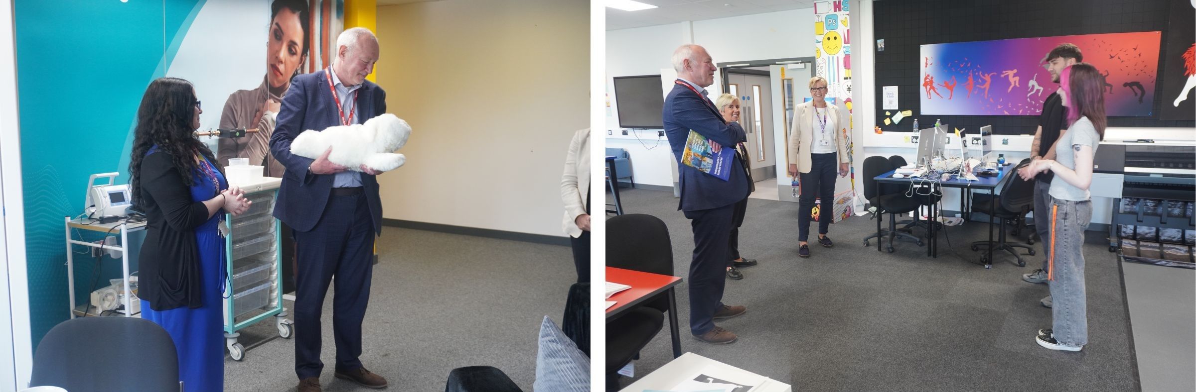 Montage of photos of visit from local MP